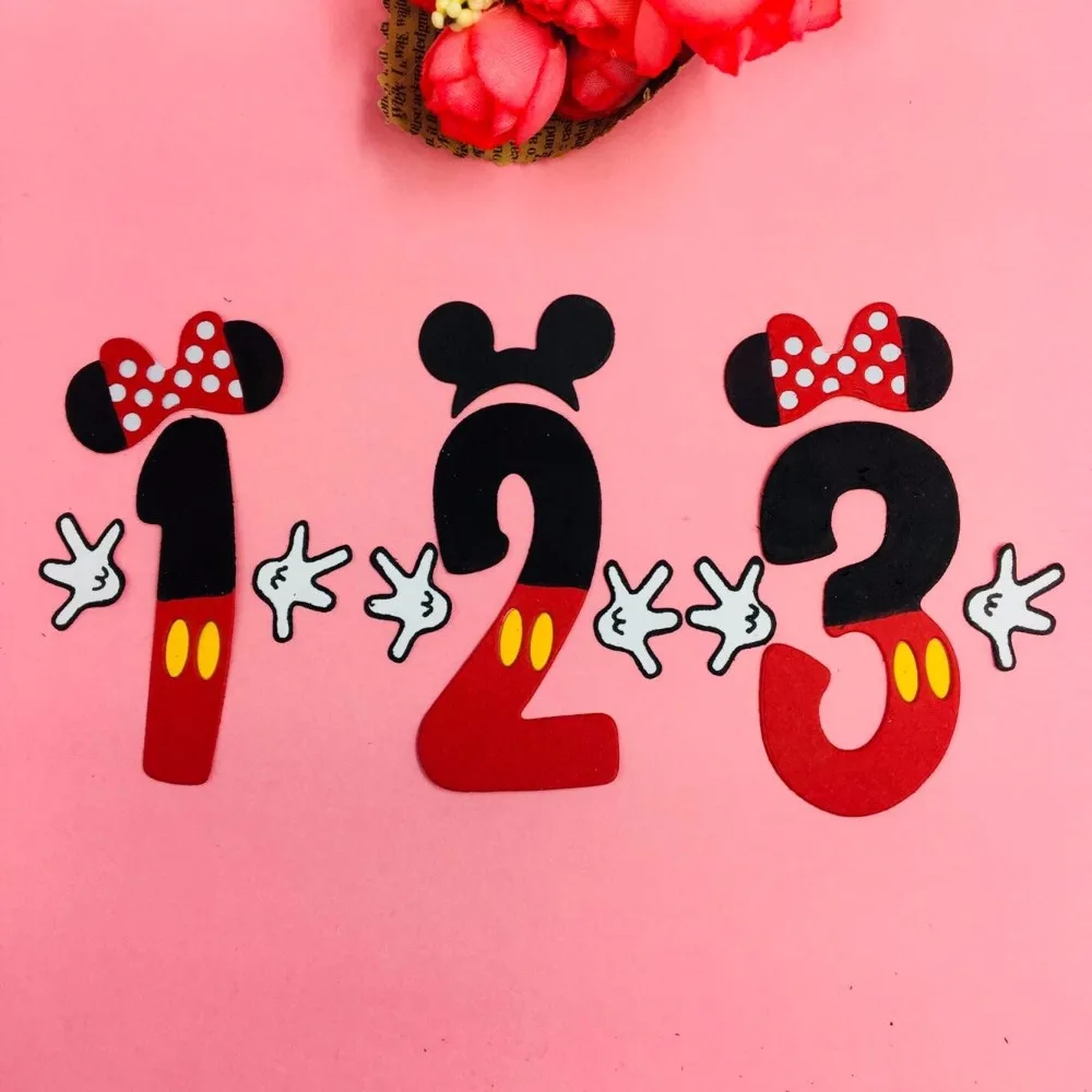 

Mickey Minnie number alphabet Metal Cut Dies Stencils for DIY Scrapbooking Stamp/photo album Decorative Embossing DIY Paper Card
