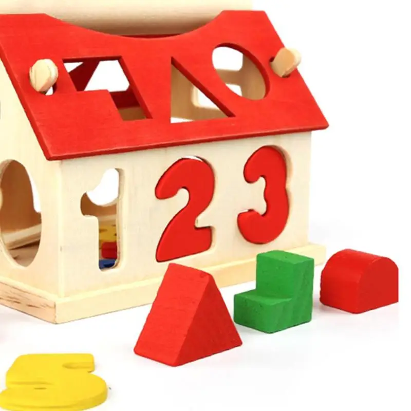Деревянные головоломки Building Block Игрушка мудрость дом Цифровой Форма образовательные игрушки упражнения руки на способность обучения