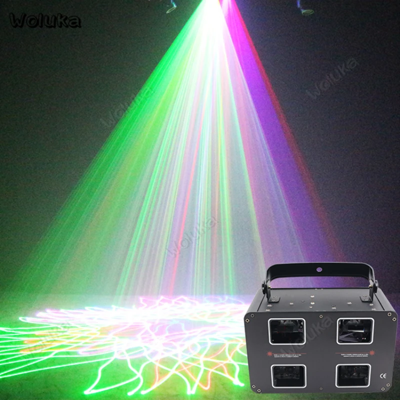 Double layer 4 headed full color laser light flash bar dance hall voice control stage lighting
