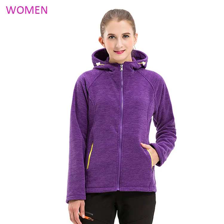Aufdiazy куртка для походов и кемпинга для мужчин и женщин, флисовое пальто, мужские ветровки для альпинизма, треккинга, лыжной куртки с капюшоном IM012 - Цвет: Women Purple
