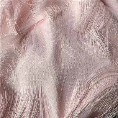 

Exquisite cut flower three-dimensional feather tassel fabric Perspective texture mesh fashion fabric HG06