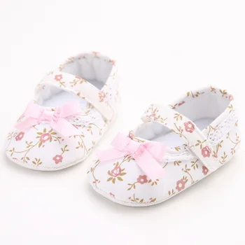

New Classic Print Flower Newborn Baby Girls First Walkers Shoes Infant Toddler Soft Sole Anti-slip Baby Shoes