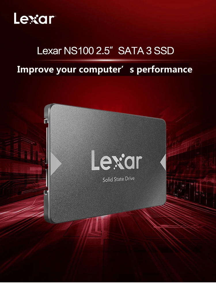 Lexar NS100 SSD 128GB 256GB SATA 3 2,5 дюймов Внутренний твердотельный диск 6 ГБ/сек. жесткий диск HD SSD для ноутбуков