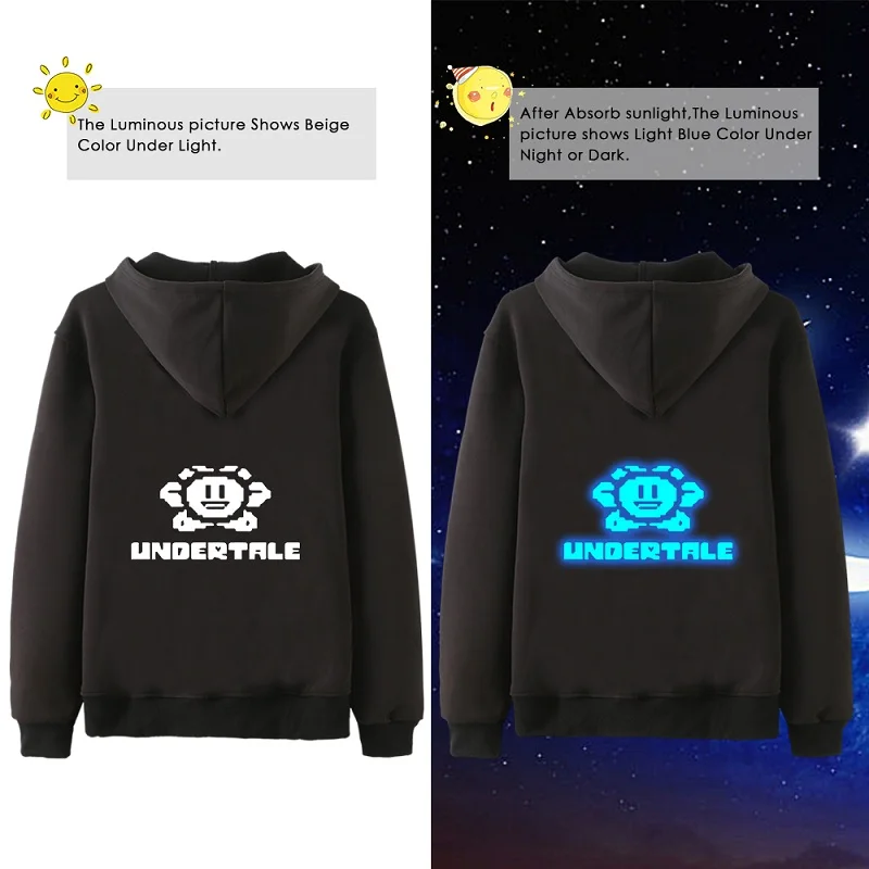 Аниме Cos Undertale Frisk Toriel Sans Papyrus светящееся пальто толстовка с капюшоном feece куртка