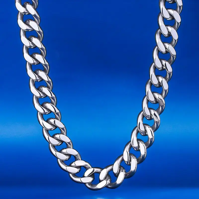 3.5-5mm Oro Amarillo De Acero Inoxidable para Hombres Chicos frenar Eslabón Cubano Collar De Cadena