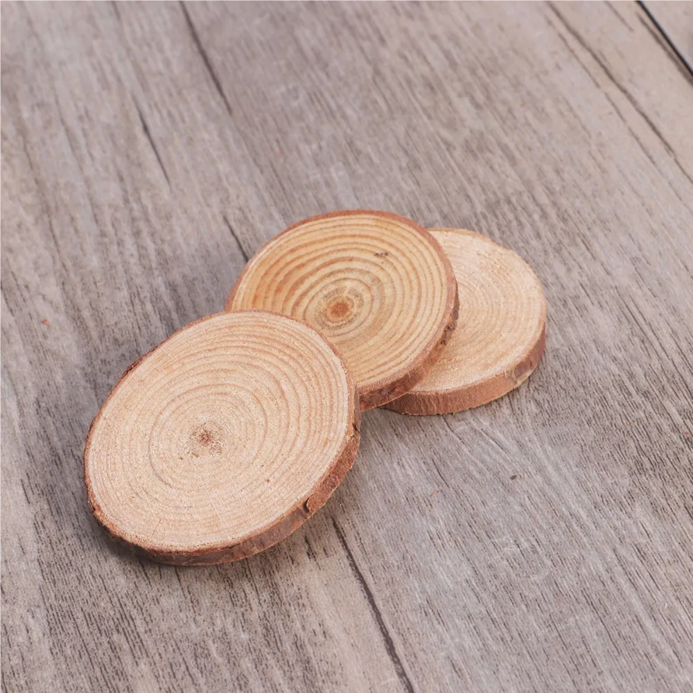 DIY 3,5-4,5 см деревянное бревно древесные срезы круглый натуральный из дерева в деревенском стиле ремесленные бирки Свадебные украшения деревянное ремесло принадлежности для украшения
