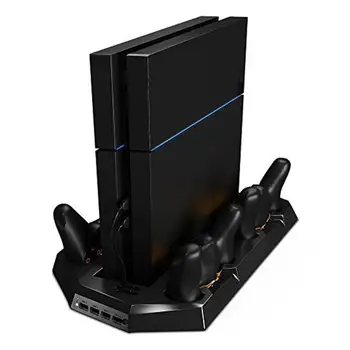 

Vertical Game Console Stand Cooler Dual 4x USB Gamepad Game Controller Charger Dock Stand for Playstation 4 PS4 Controller