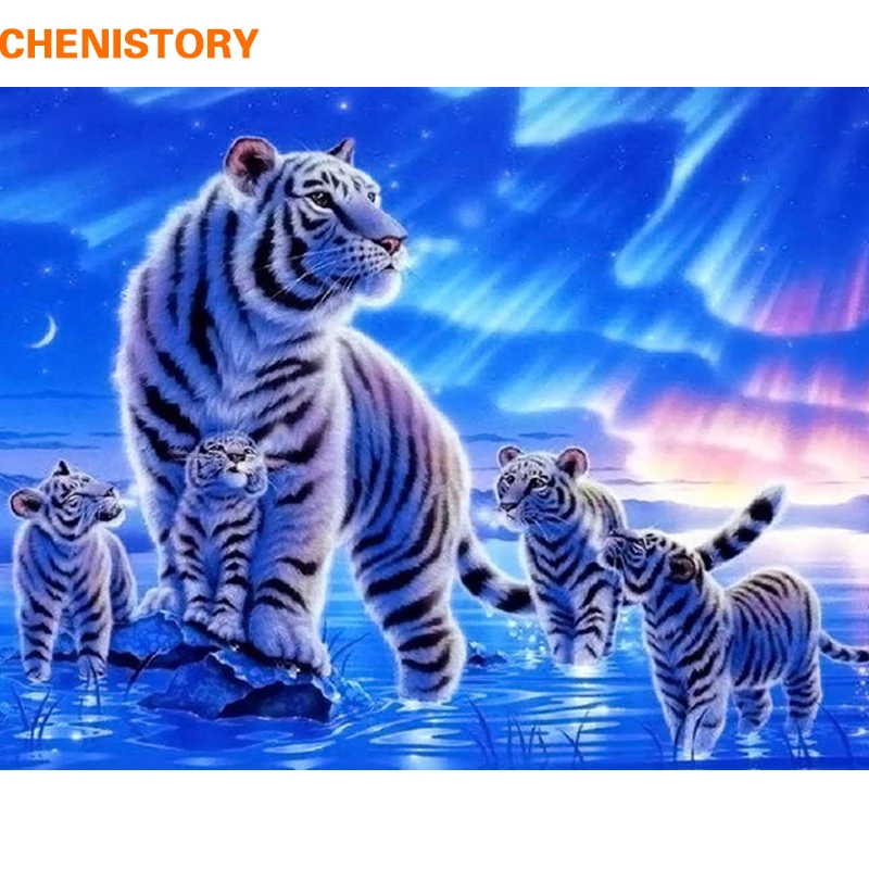 CHENISTORY Leopard Сделай Сам краска по номерам животные краска по номерам домашний настенный художественный Рисунок каллиграфия краска 40x50 см произведение искусства