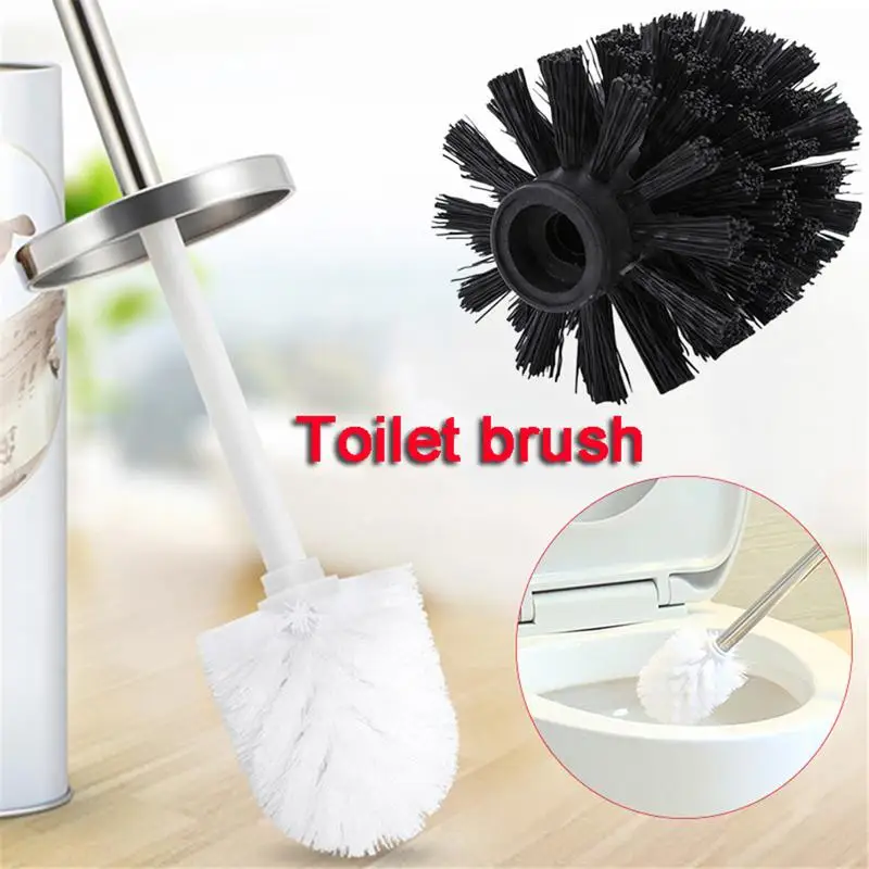 Black White Durable PP Toilet Cleaning Brush Head Replacement Bathroom