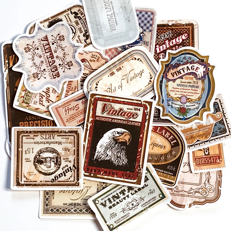 

Vintage stickers red wine label DIY scrapbooking album journal item making gift happy planner card handicraft decorative sticker