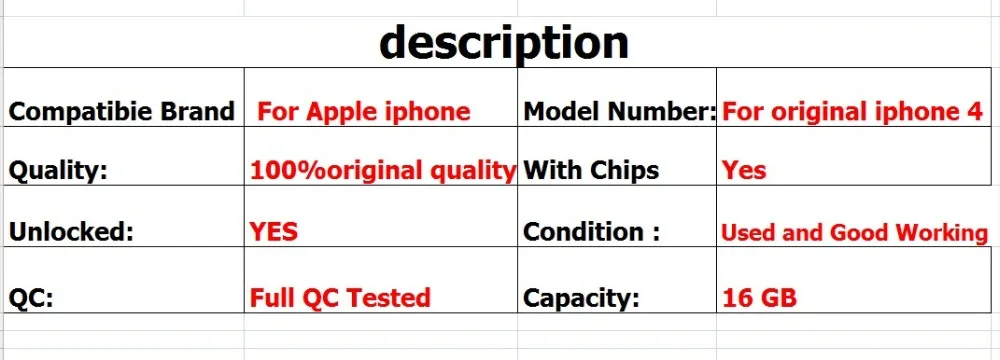 Оригинальная материнская плата для iPhone 4 16GB разблокированная Хорошая рабочая материнская плата 16GB логическая плата