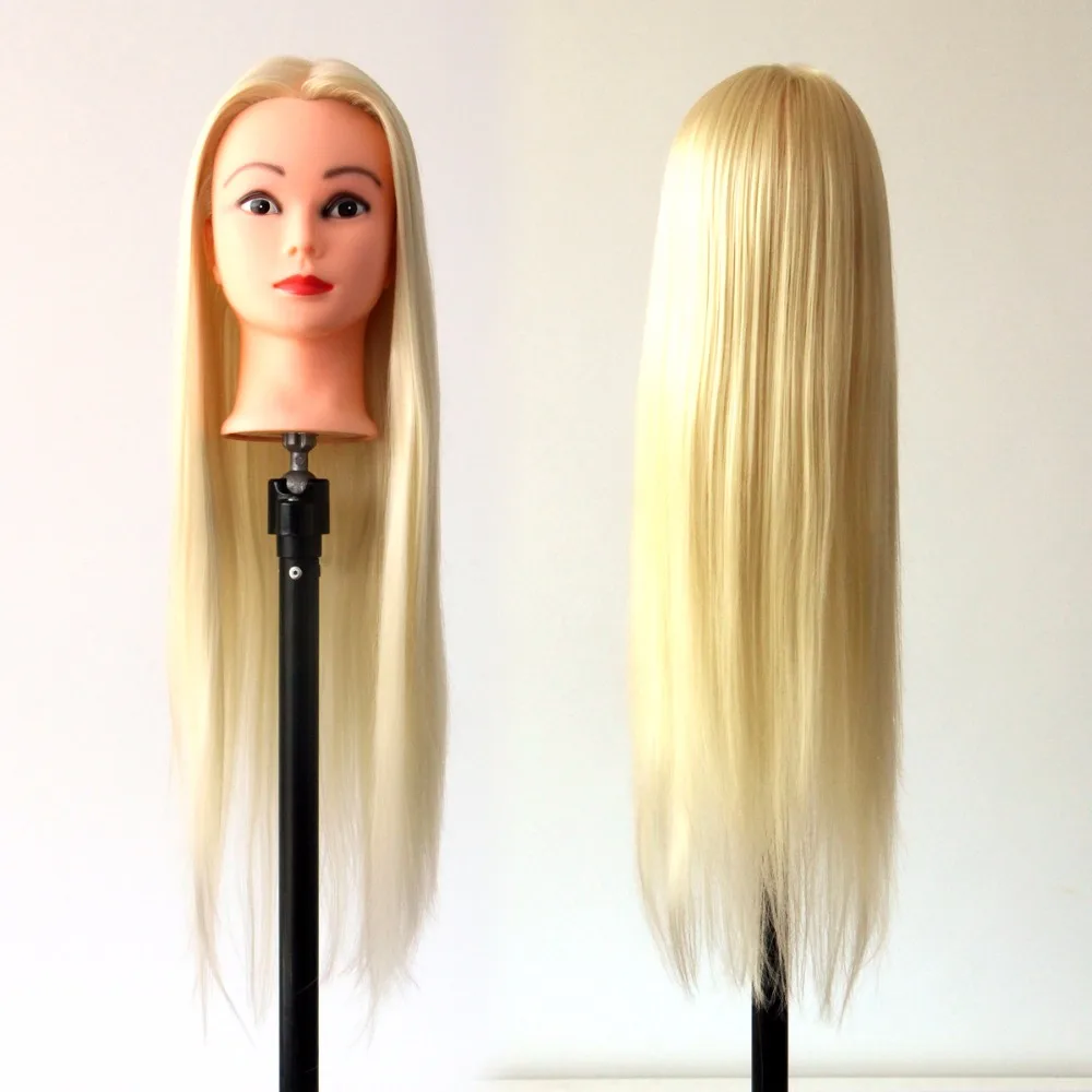 60cm White Hair Hair Mannequin Heads whit Wig Hairdressing Dolls Head