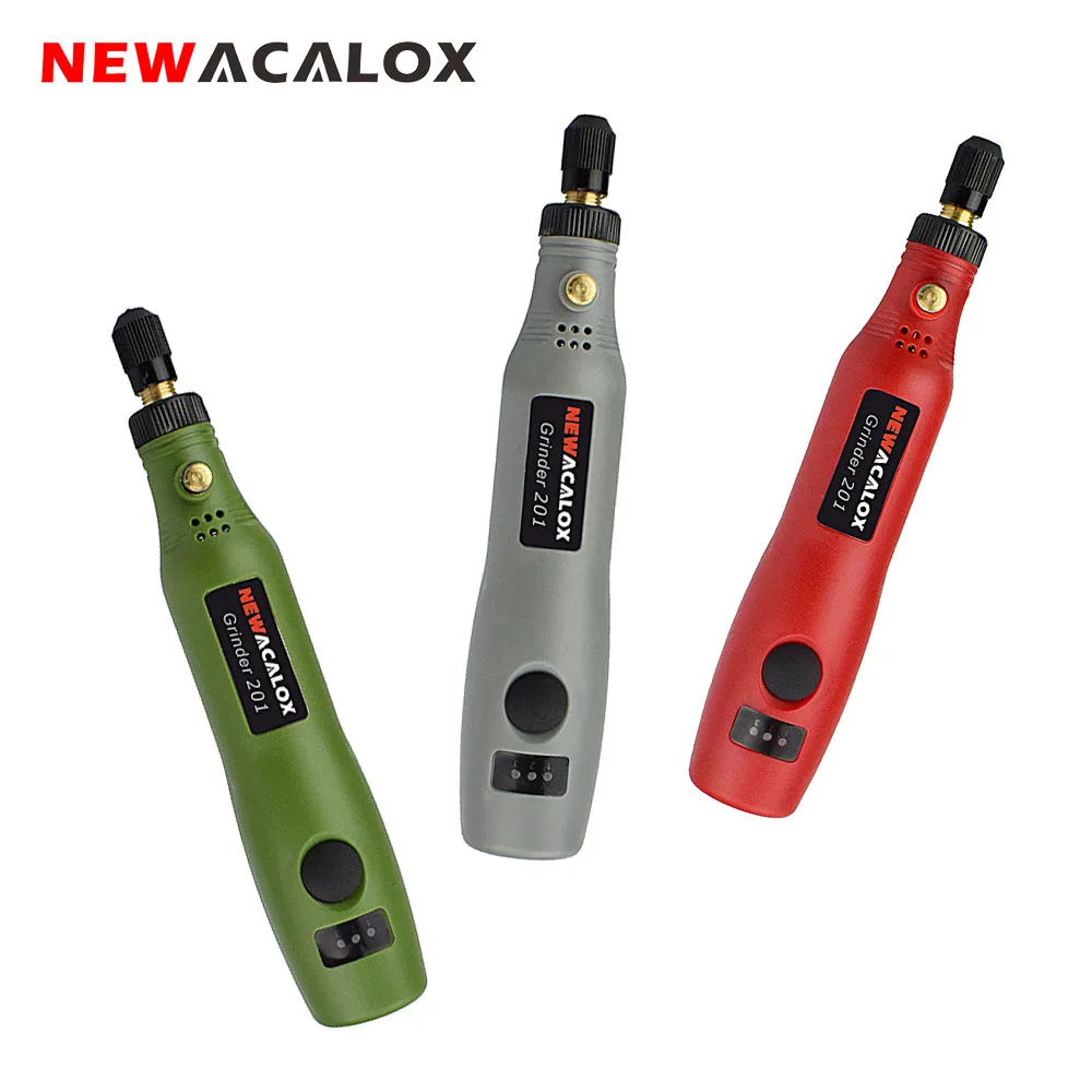 Tanie NEWACALOX 10w Mini DIY bezprzewodowy zestaw z szlifierką elektryczną USB 5V DC zmienna prędkość narzędzia obrotowe rzeźbione w drewnie pióro do frezowania grawer