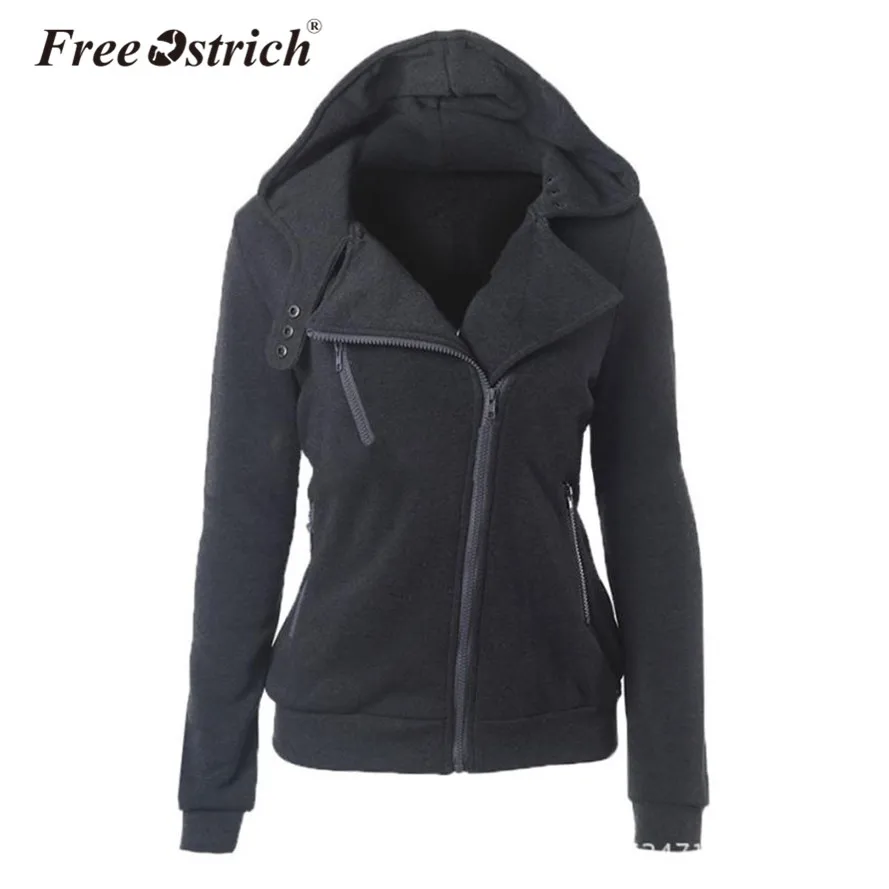 

Free Ostrich Jcket Women 2019 Hooded Spring Autumn Coat Winter Black Zipper Warm Outwear Casual Full Sleeve Female Jacket L2535