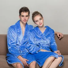 Новое дизайнерское Фланелевое женское банное полотенце на липучке мужской парный халат для ванной мужской Халат-Пижама толстый длинный халат для СПА одежда для душа синий