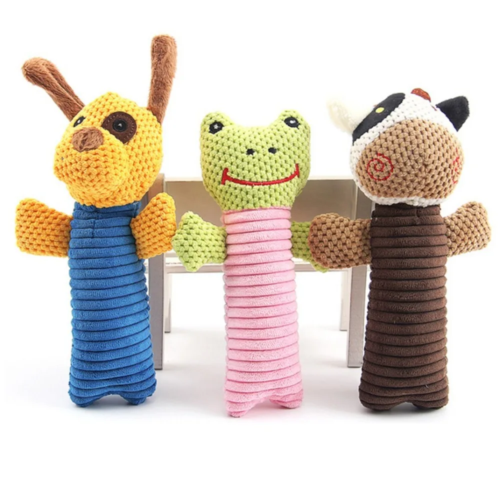 

Pet dog cat durable plush dog toy squeaky chewing toy is suitable for any pet Dog Beef Frog cartoon plush toy