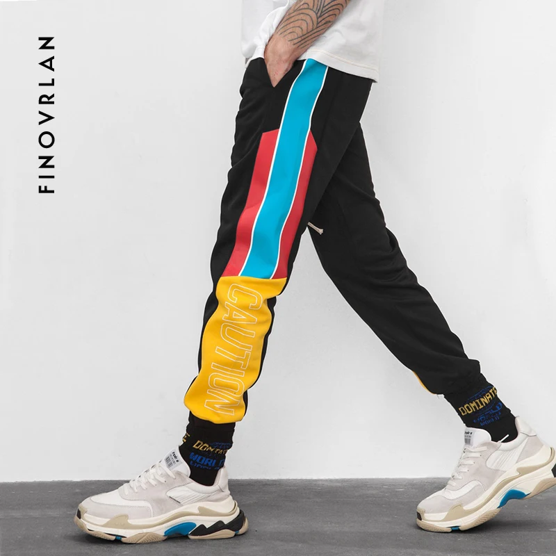 

2018 New Stitching Cotton Hip hop Style Full Length Pant Hip Hop Sweatpants For Men Elastic Waist Mens Spiced SweatPants