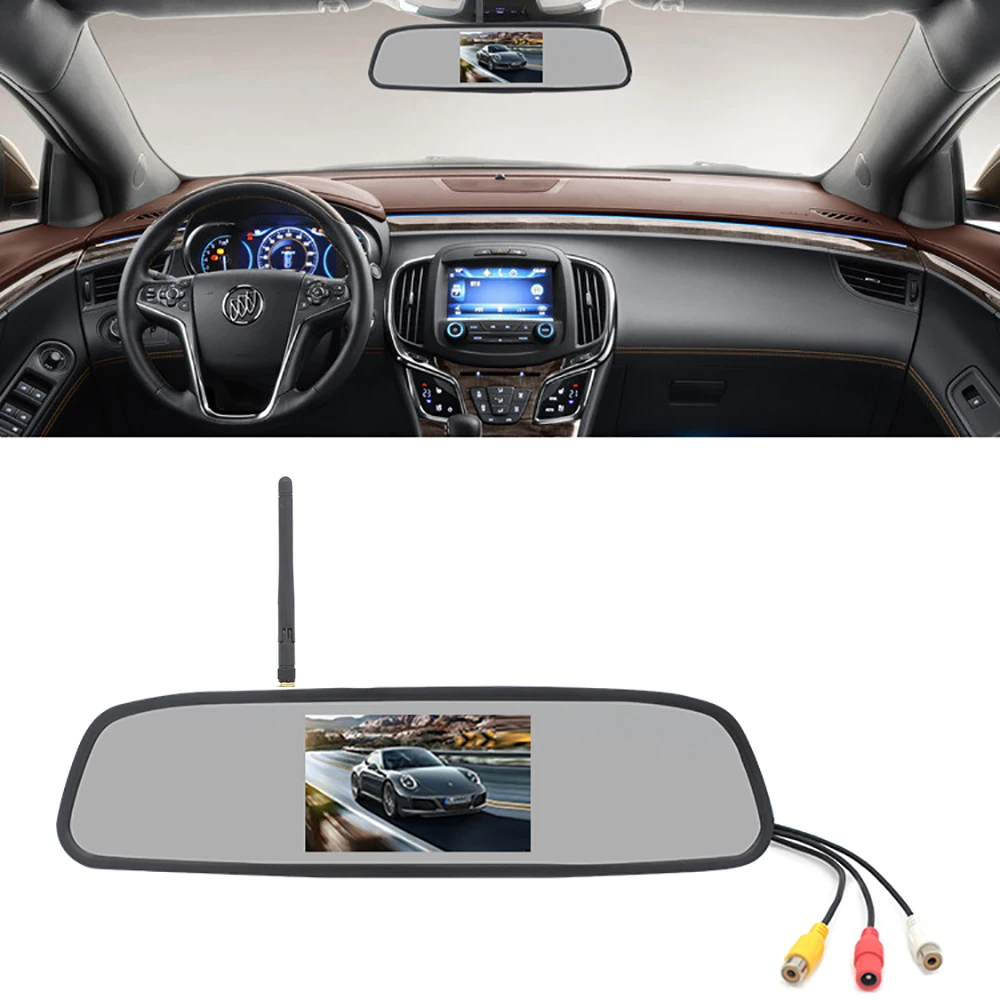 ANLUD Car Rearview Mirror Monitor Auto Parking System Night Vision Backup Reverse Camera CMOS Car Rear View wireless Camera (2)