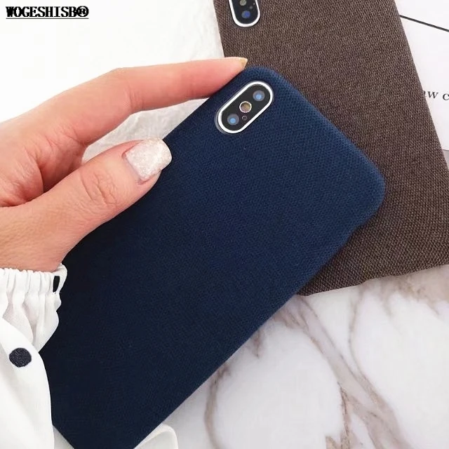 Ultra-thin Canvas Cloth Soft Silicone Phone Case For iPhone 6 6S 7 Plus X 4