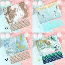 Модный Твердый чехол с мраморным принтом+ Пылезащитная заглушка для Apple MacBook Pro retina 12 13 15 Touch Bar& Air 13