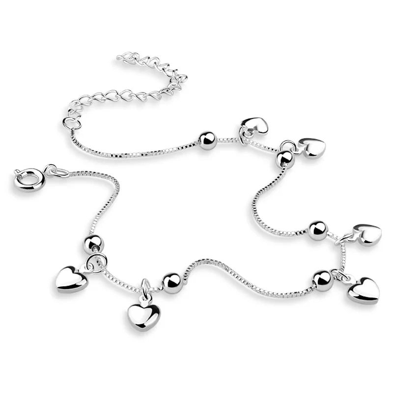 Fashion women 925 silver chains, beautiful heart shaped pendant chains