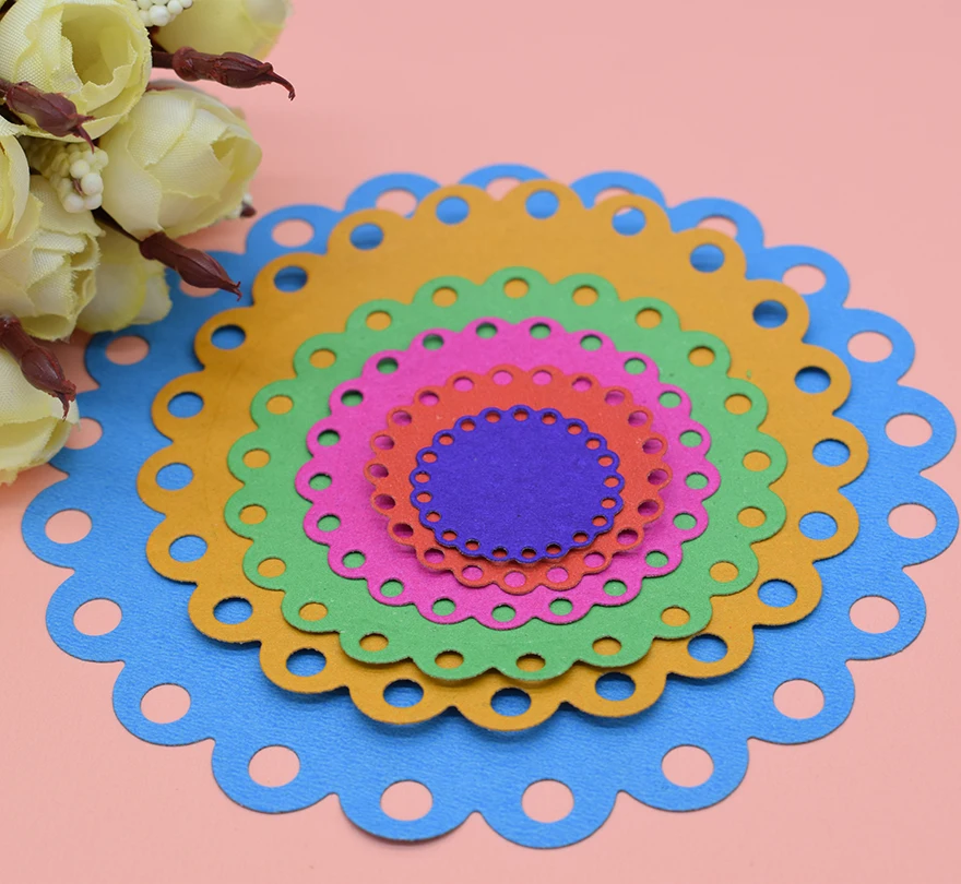 

6PCS/Set Irregular Figure Craft Dies Circle Metal Dies Cutting For Scrapbooking DIY Paper Birthday Card DIY Paper Decoration