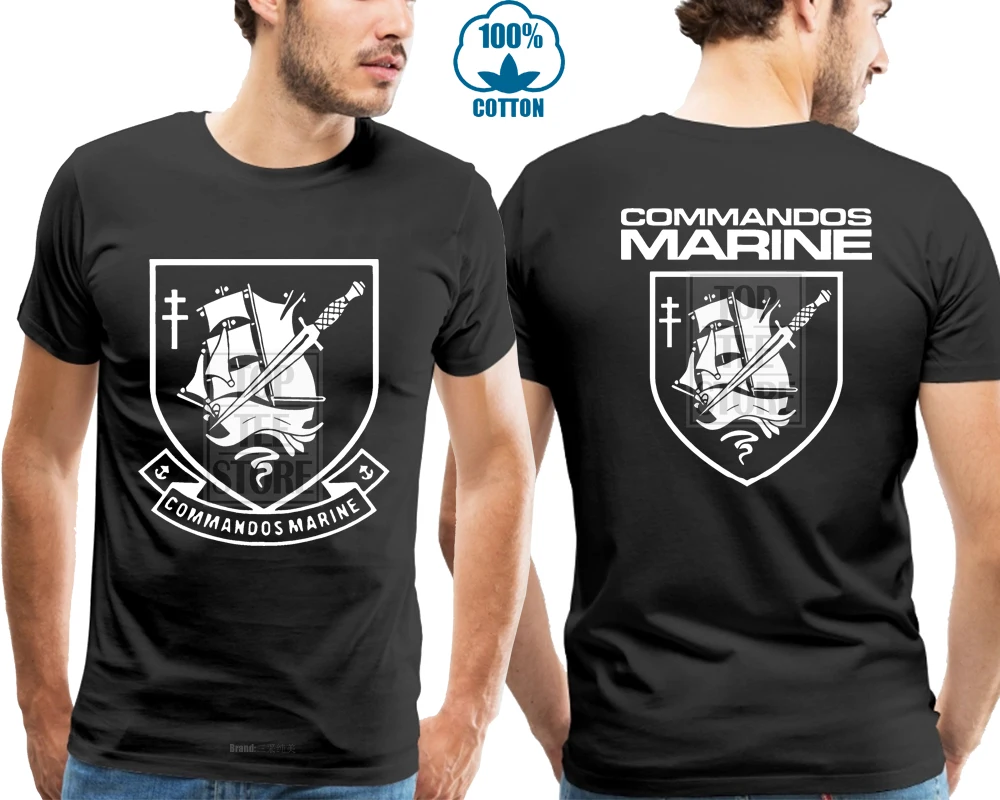 

French Navy Special Operation Forces Counter Terrorist Commandos Marine T Shirt Men Two Sides Casual Tee Usa Size S 3Xl