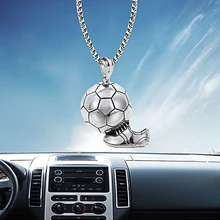 Автомобильные украшения, сплав Материал, индивидуальность, мода, спорт, футбол бить по мячу, зеркало, декоративные аксессуары, креативный кулон для автомобиля