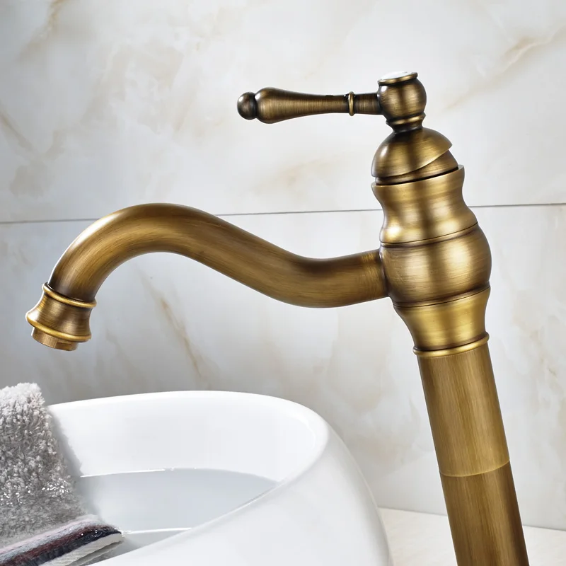 Antique Brass Bathroom Single Hole Basin Faucet Deck Mounted Vanity Sink Mixer Tap KD500 Antique Brass Bathroom Single Hole Basin Faucet Deck Mounted Vanity Sink Mixer Tap KD500