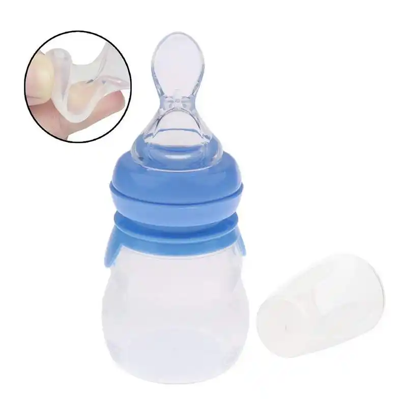 Baby Squeezing Feeding Spoon Silicone Training Scoop Rice Paste