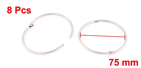 Book Office Loose Leaf Binder Rings 75mm Inner Dia 8Pcs b
