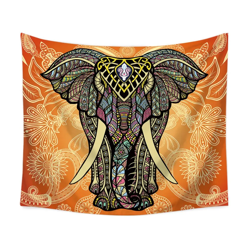 

PLstar Cosmos Watercolor Elephants Tapestry 3D Printing Tapestrying Rectangular Home Decor Wall Hanging New style-11