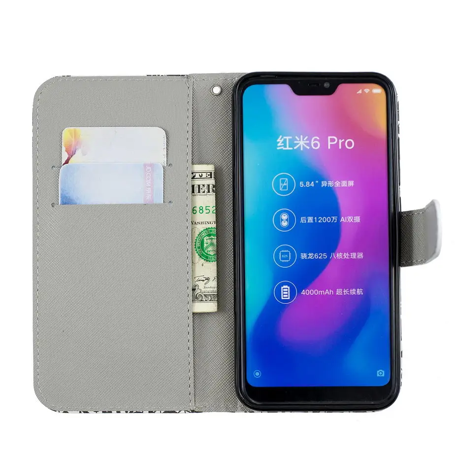Luxury Flip Wallet Case for Xiaomi Redmi 5 5A Plus 6 6 Pro Book Flip Style Phone Cases for Xiaomi POCOPhone F1 Cover