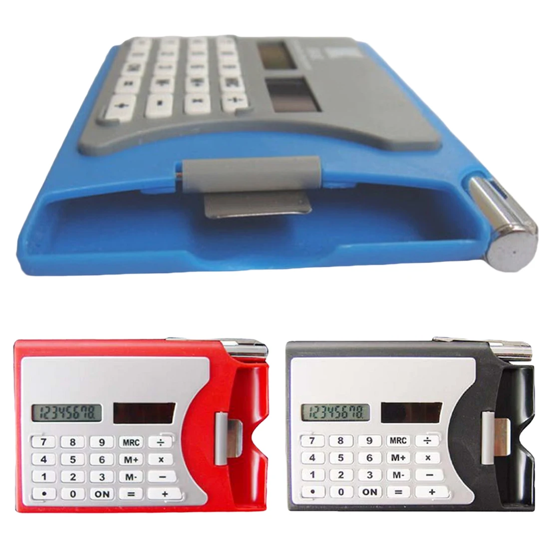 

Centechia Creative Three-in-one Business Card Holder With Pen Solar Calculator For Business Student Stationery Calculator