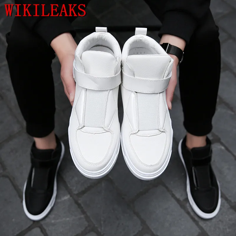 

New High Top Hip Hop Fashion Sneakers Leather Shoes Women Casual Shoes White Flat Female Basket Lace Up Trainers Chaussure Femme