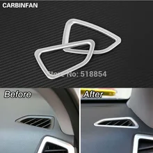 Аксессуары подходят для для Hyundai Tucson хром, устанавливаемое на вентиляционное отверстие в салоне автомобиля изогнутая отделка панели декоративные хромированные детали передняя вставка наклейка на розетку