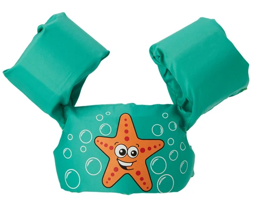 От 1 до 7 лет детский надувной спасательный жилет плавучий спасательный жилет для бассейна игрушки рукава для плавания надувная Спасательная куртка детский плавающий бассейн - Цвет: Lake green starfish