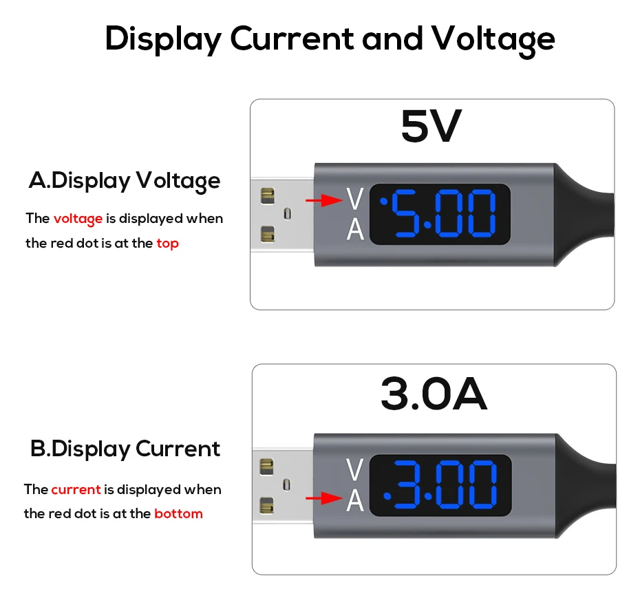 Кабель Micro USB TOPK AC32 с дисплеем напряжения и тока, usb-кабель для быстрой зарядки и синхронизации данных