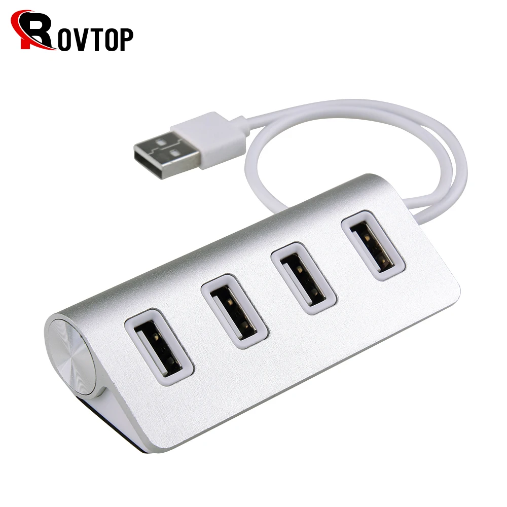 Rovtop USB HUB Премиум 4 Порты алюминиевый usb-концентратор с 11 дюймов Экранированный Кабель Для IMac MacBook персональных компьютеров и ноутбуков 480 Мбит/с USB 2,0