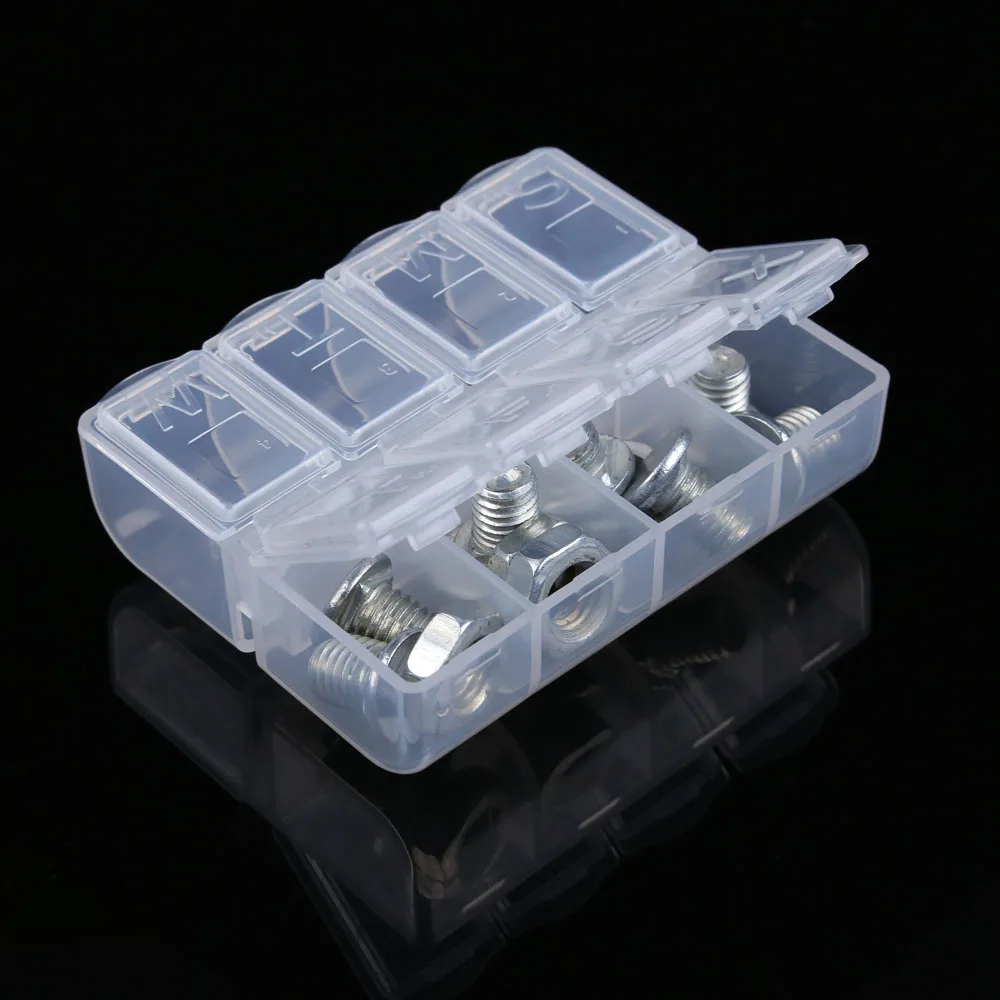 Mini caja de herramientas de plástico Caja de Herramientas transparente componentes electrónicos caja de almacenamiento de tornillo SMD