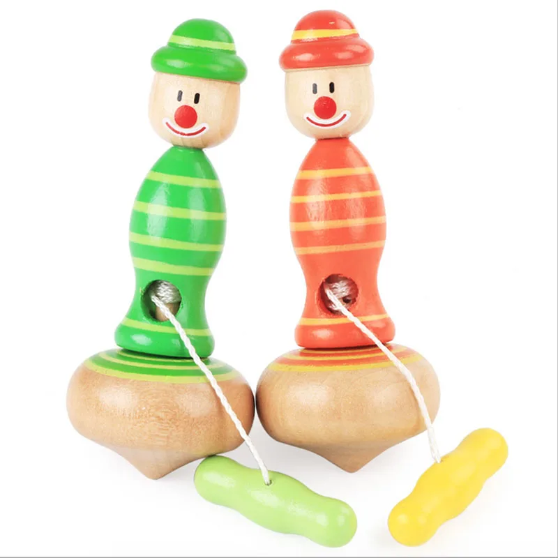Деревянная игрушка красочная вращающаяся Юла с гироскопом с веревкой детский смешной Спиннер Brinquedos пуловер со шнурками сверху игрушки для детей