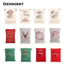 Christmas Gift Bags 2016 New 1pc Large Canvas Santa Sack 12 Colors Organic Heavy Canvas Drawstring Bag