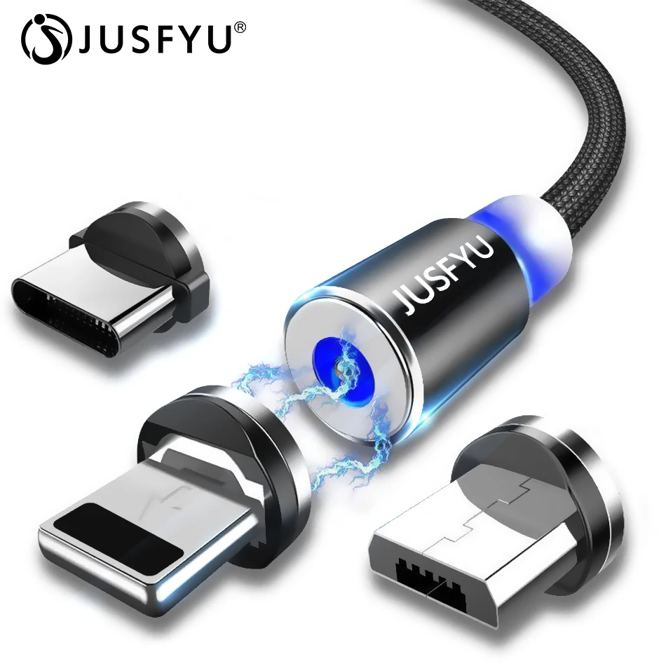 

Magnetic Charging Cable For IPhone XR XS MAX X 8 7 6S Plus Mobile Phone 1M Magnet Charger Micro USB Cable USB Type C Wire Cables