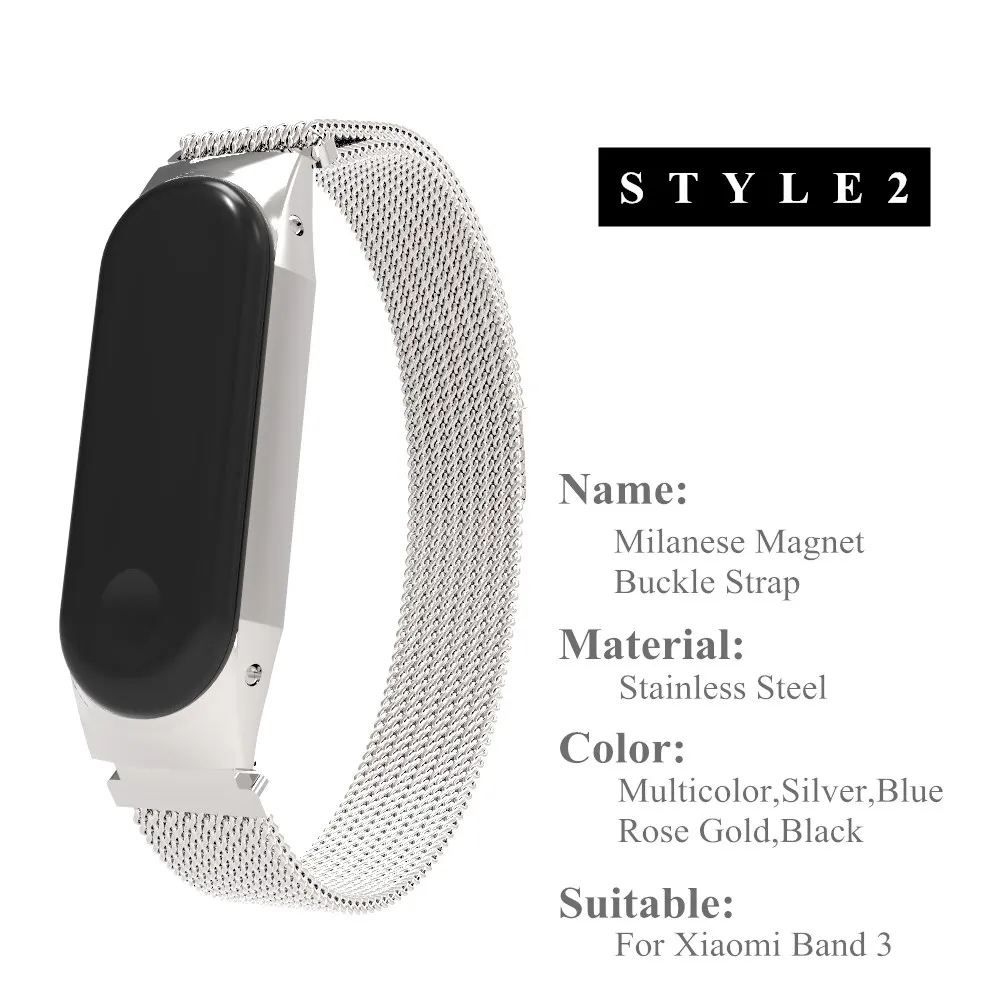 Для Xiaomi Band 3 ремешок из нержавеющей стали сменный Браслет Miband умный Миланская
