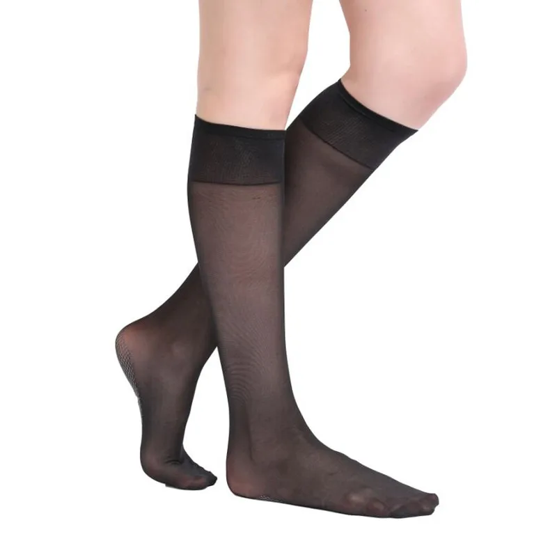 6 Pairs Lot 40D Women's Breathable Knee Highs Cotton Blend Sole Socks