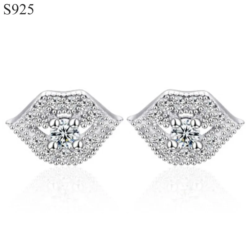 Genuine Real Pure Solid 925 Sterling Silver Stud Earrings for Women
