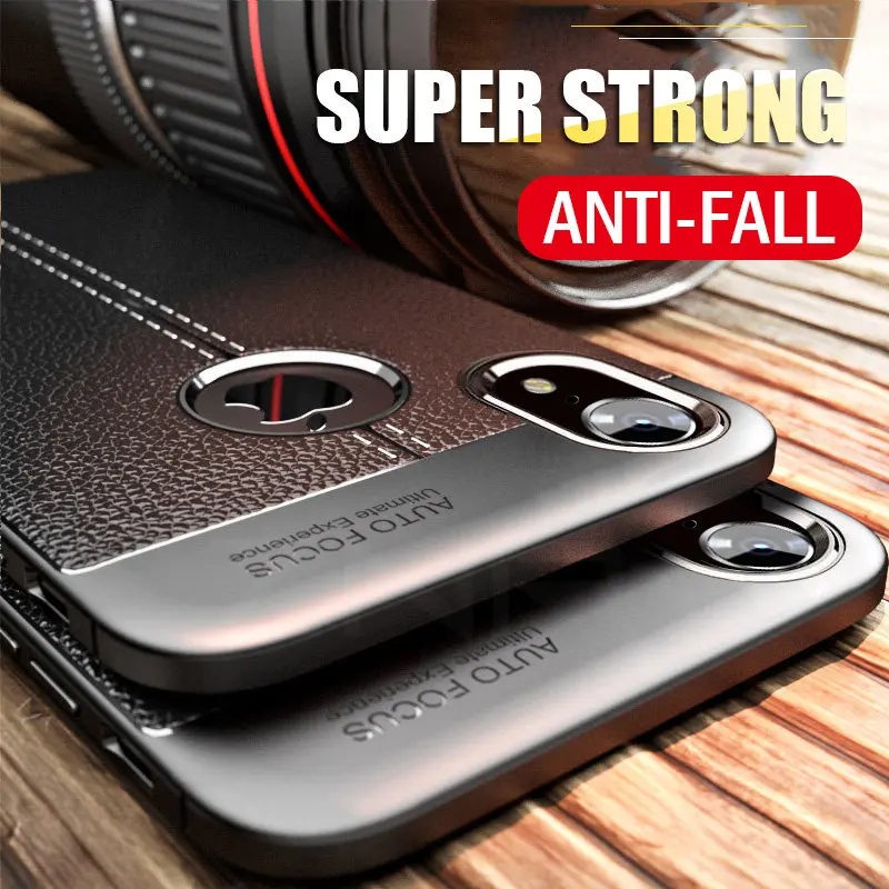 MAODI Luxury Shockproof Matte Cover For iPhone 6 7 8 Plus 6s Case Leather Carbon Fiber X XR XS Max Phone |