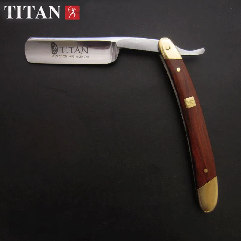 Japan VG 10HZ Steel Straight Razor Men Shaving Titan Razors Wood Handle