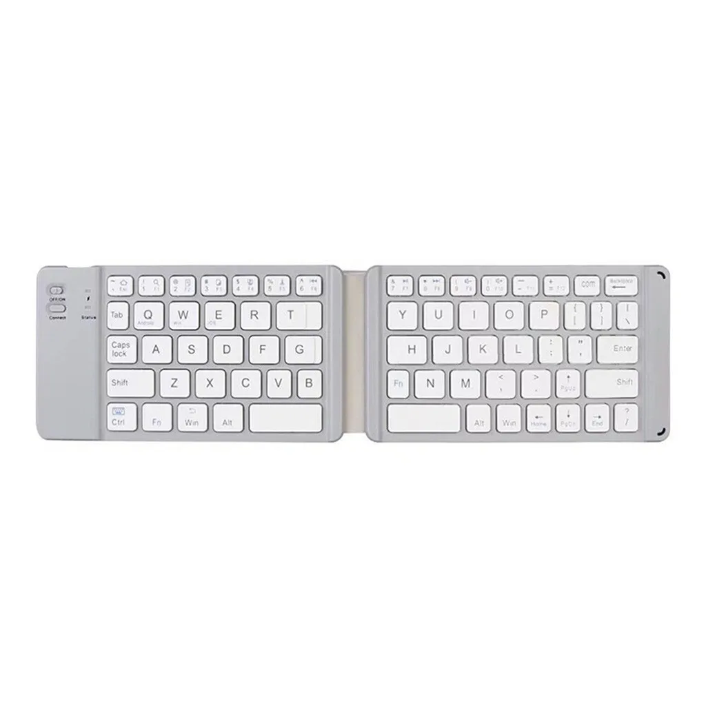 Складная портативная Мини Складная Bluetooth 3,0 67 клавиш клавиатура универсальная для iPad для мобильного устройства Bluetooth 618 - Цвет: Белый