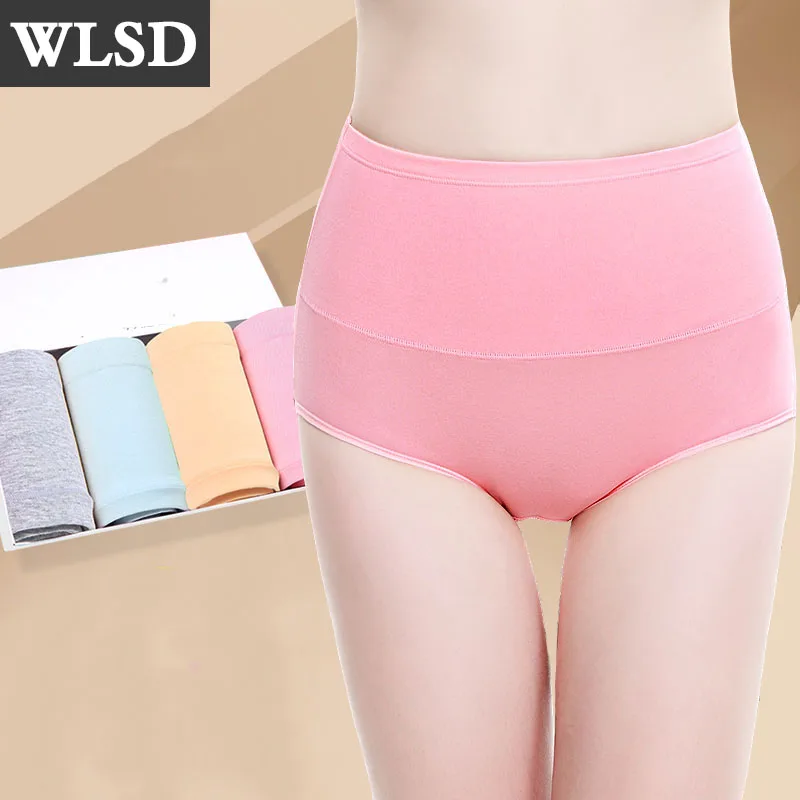 

WLSD 4Pcs/lot Women Panties High Waist Body Shaping Hip Briefs Cotton Lady Slimming Lingerie Sexy Female Underwear Plus Size XXL